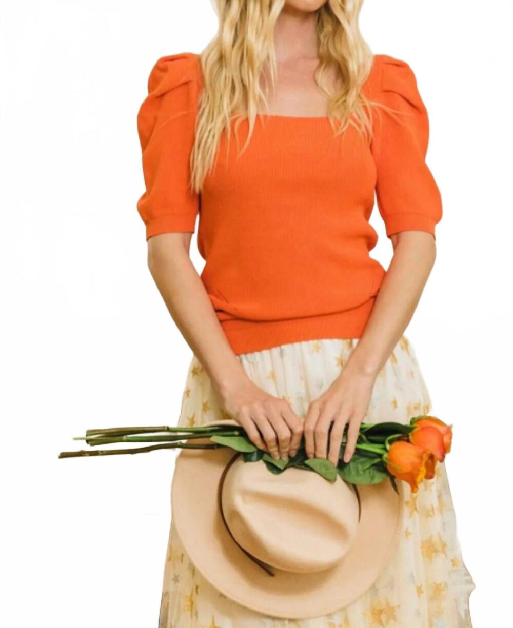 NEW ODDI tie back knit top in orange